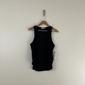 Good American Black Woven Cut Pullover Tank Top Size 2 (Medium)